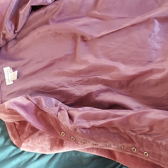 Live A Little Women's Purple Suede Fitted Jacket Snapped Front Size M - Picture 8 of 13